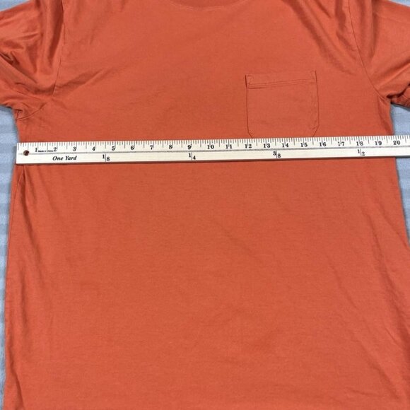 RicherPoorer Shirt Mens Large Orange Pima Cotton Crew Neck Pocket Tee Peru - Picture 5 of 6